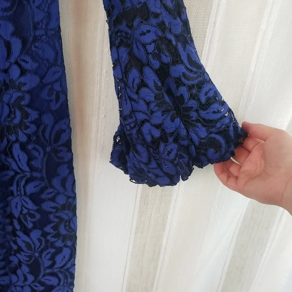 Eliza J Lace Sheath Dress Blue Black Size 4‎